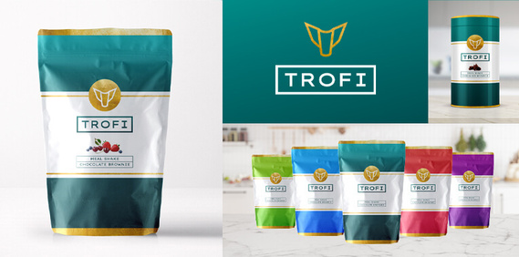 Logo and package design for Trofi meal shake