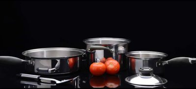 Cookware items during a commercial photography shoot