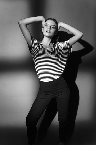 Fashion Photoshoot in the studio. Noir style