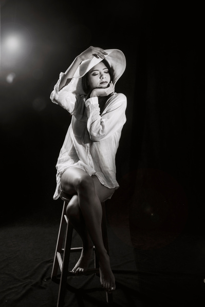 noir model self portrait shoot studio