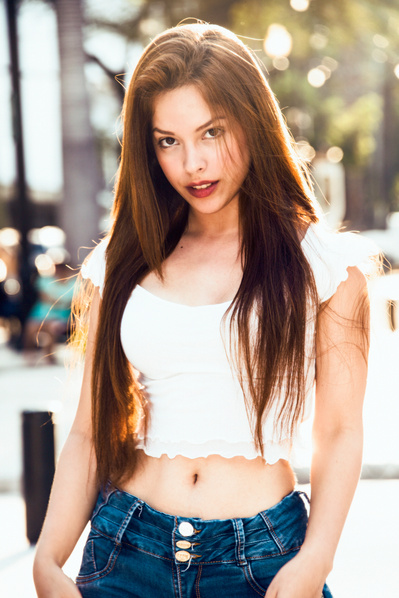 beautiful lady fashion outdoors bright airy