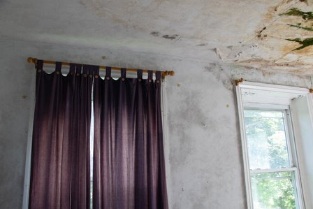 The inside of a child's bedroom in an abandoned house