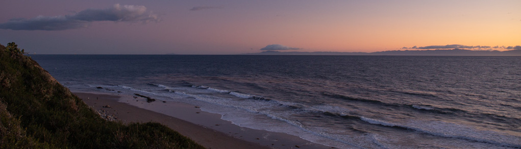 photo of a santa barbara, california beach after sunset