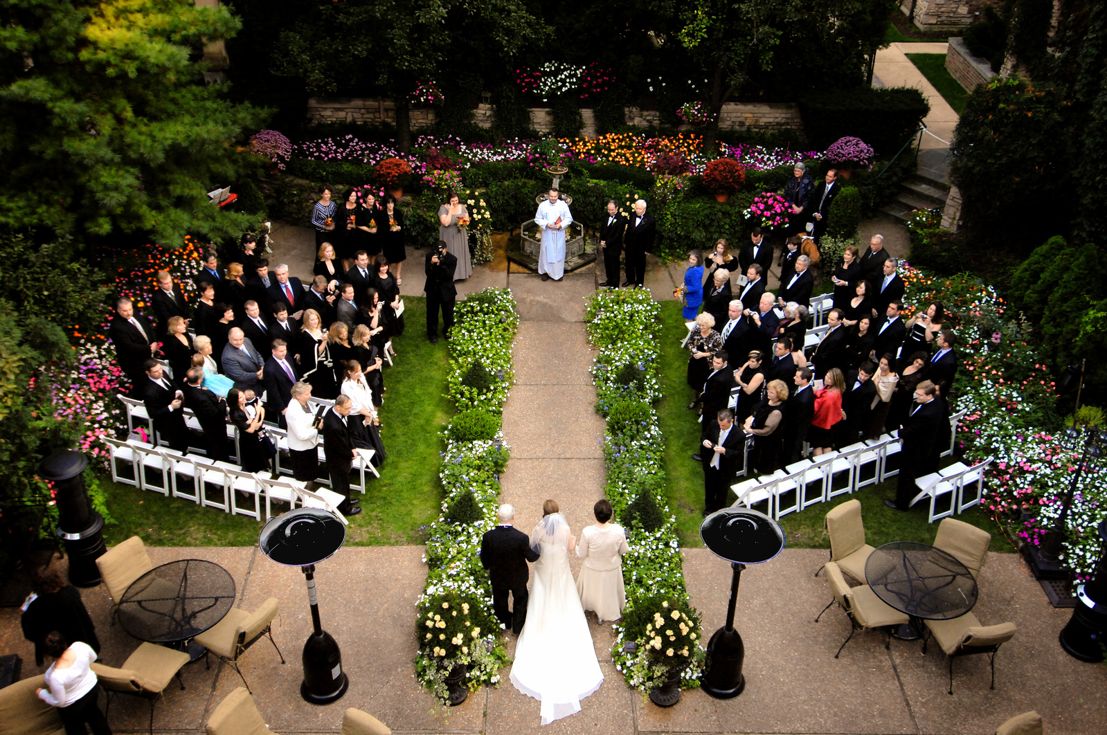 Overhead view of service