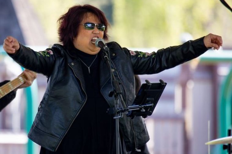 Leilani rocks out at the EFN Hunger Walk.