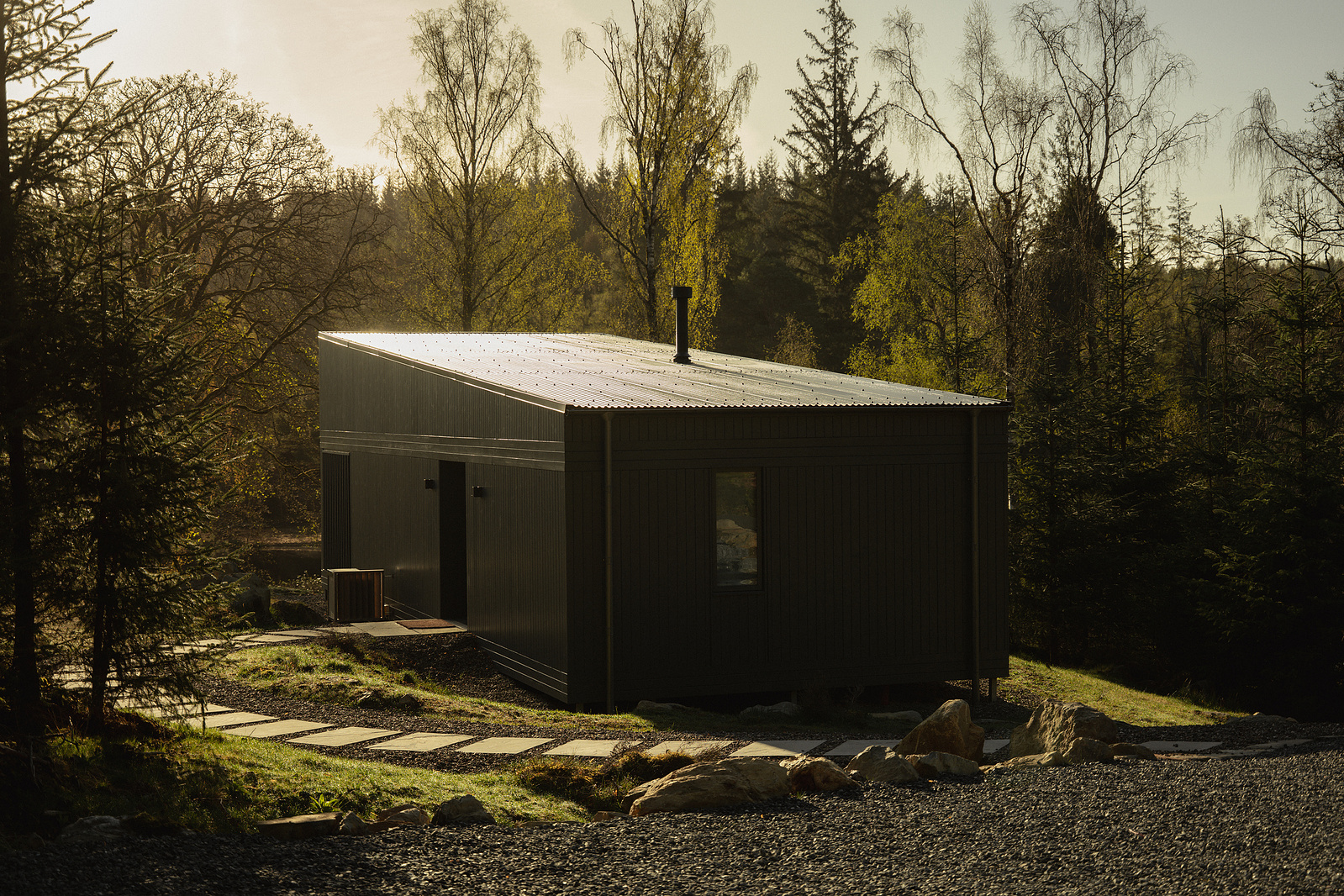this tranquil eco cabin photograph was taken of Glen Glack Cabins in Dunkeld Scotland. A collaboration with Atholl Estates. i captures photos and drone video of the beautiful serene cabins.