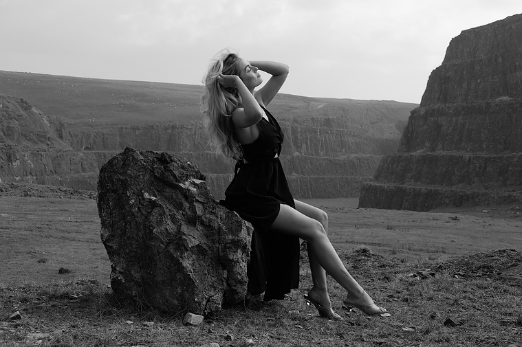image of Belle Reid shot at an abandoned quarry in the peak district. one of my favourite places to photograph. i used my Fujifilm GFX 50s II
