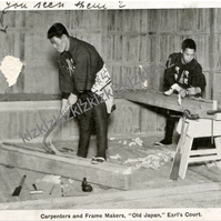 Old Japan Earl's Court workers 1907 postcard