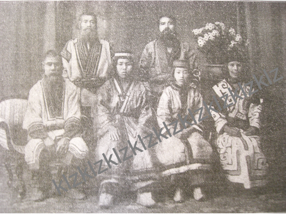  1912 Tokyo Colonial Exposition Mitsukoshi visit Ainu Tsubosawa Rokusuke and Kaizawa Uesanashi, Kageyama Chukaranke, Kimura Chikamaha, Tsubosawa Teru, and Kopuanu