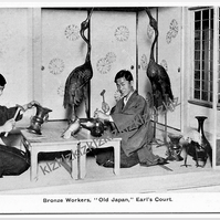 Old Japan Earl's Court workers 1907 postcard