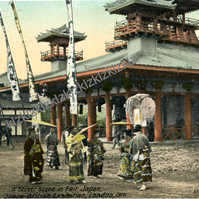 Fair Japan postcard 1910 Japan-British Exhibition street scene