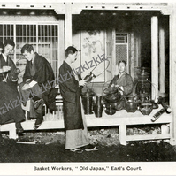 Old Japan Earl's Court workers 1907 postcard