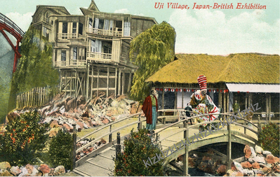 1910 Japan British exhibition postcard Uji Village