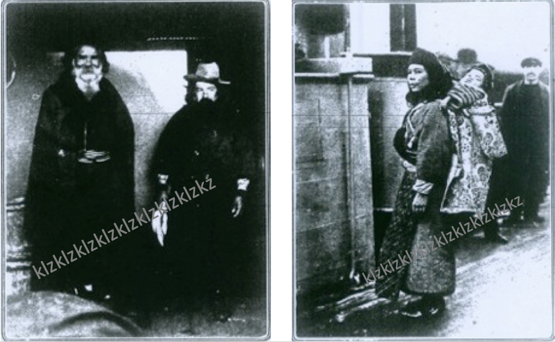1910 Japan British Exhibition Hiramura Kanekatoku and Kaizawa Shirabeno arriving to London. Utarashino and two-year-old Chūji. The Illustrated London News
