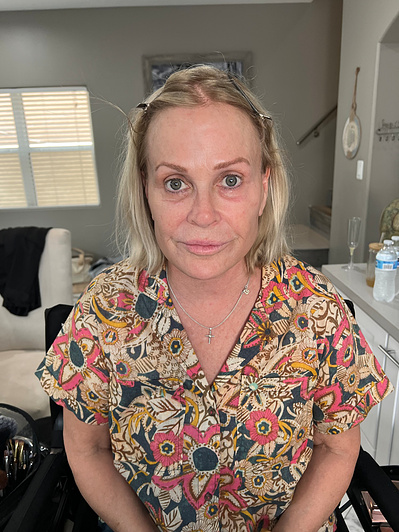 mother of the bride and after hair and makeup
