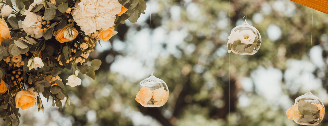 détail de décorations de mariage.