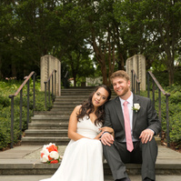 Elegant wedding reception adorned with nature's beauty at Dallas Arboretum.