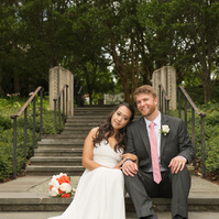 Elegant wedding reception adorned with nature's beauty at Dallas Arboretum.