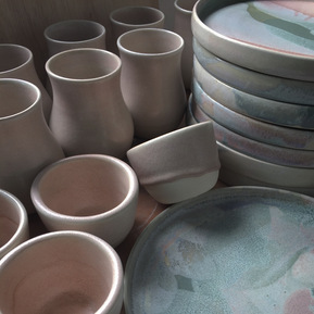 Beautiful handmade coffee cups by SOCA for Apartment Coffee. A proud Singapore design! 