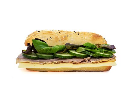 Shake Streets best selling sandwiches with ham cheese lettuce and sauce.