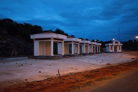 four small buildings in Vietnam. 