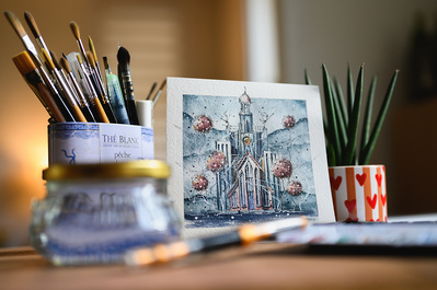 Photographie de dessin à l'encre et l'aquarelle
Lotfi Dakhli Photographe dessinateur