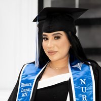 Graduation portrait — nursing school achievement