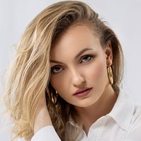 Studio-style female portrait with elegance