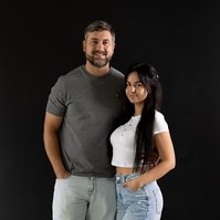 Couple portrait with casual connection