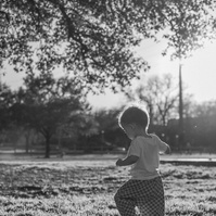 Little explorer in black and white
