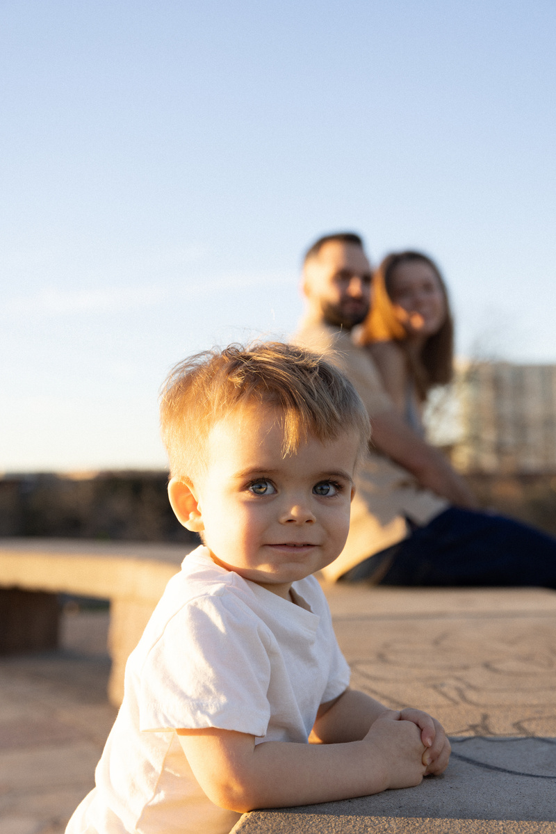 Golden hour toddler portrait outdoors