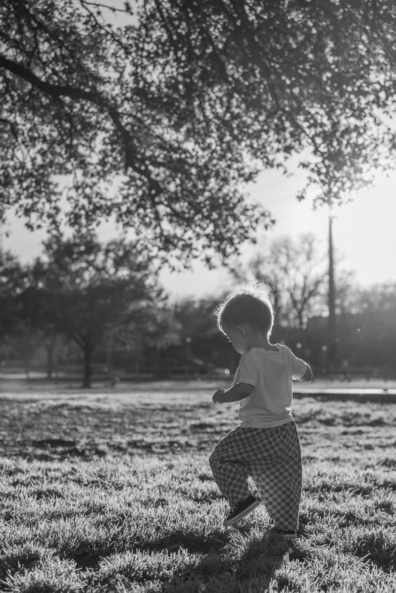 Little explorer in black and white