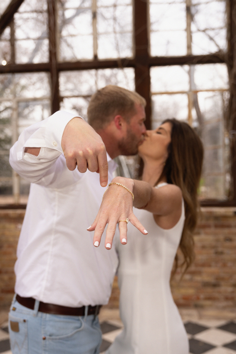 Fun and playful engagement session indoors