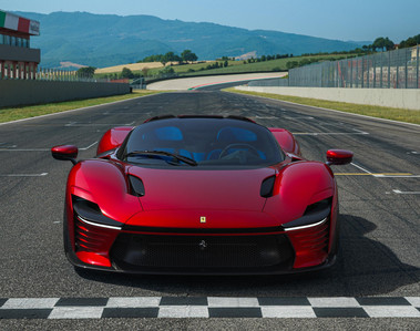 Ferrari Daytona SP3 Red exterior on a race track