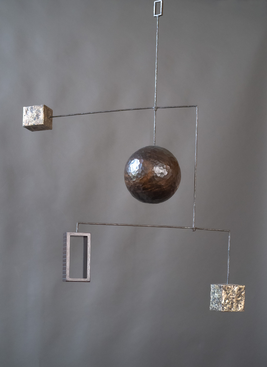 Steel, walnut, cedar, brass