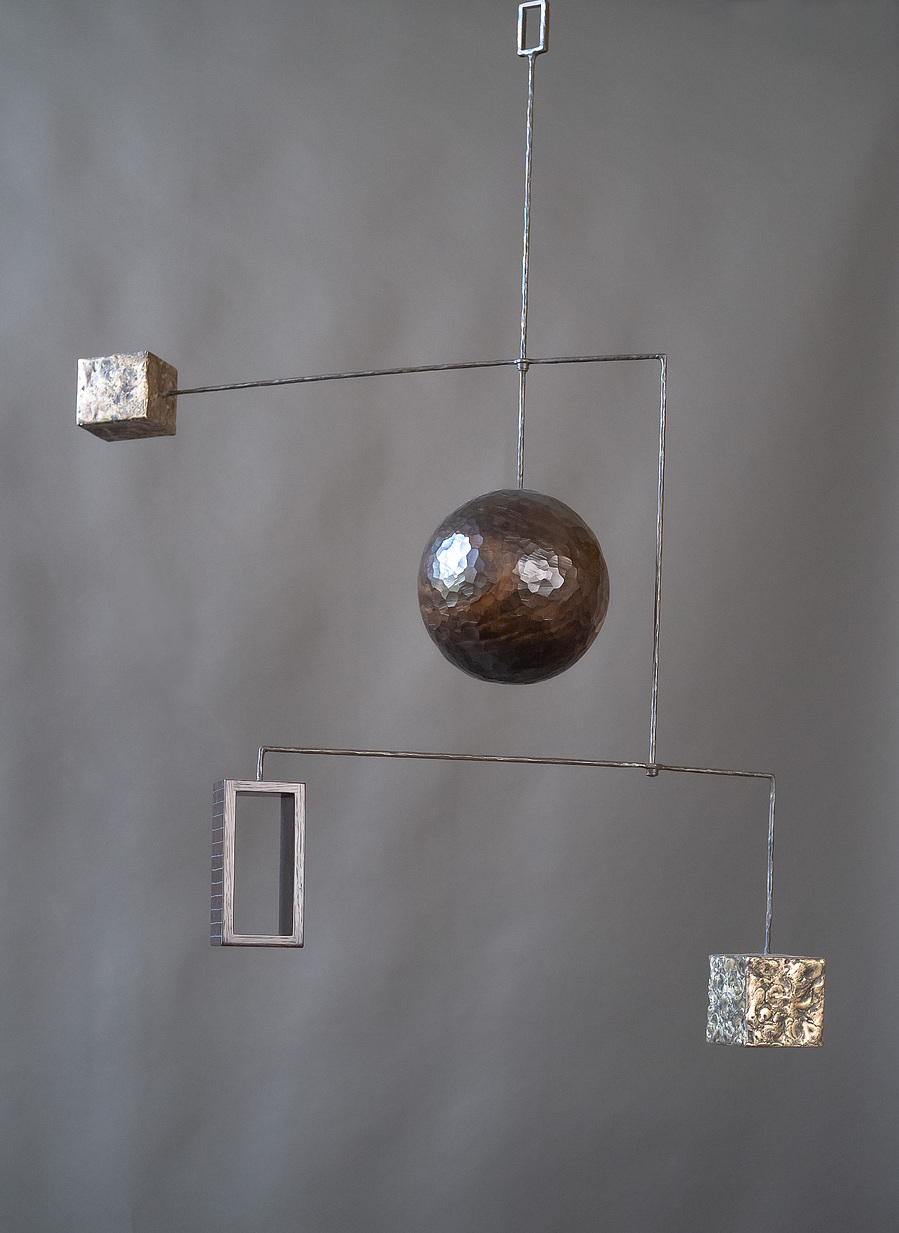 Steel, walnut, cedar, brass