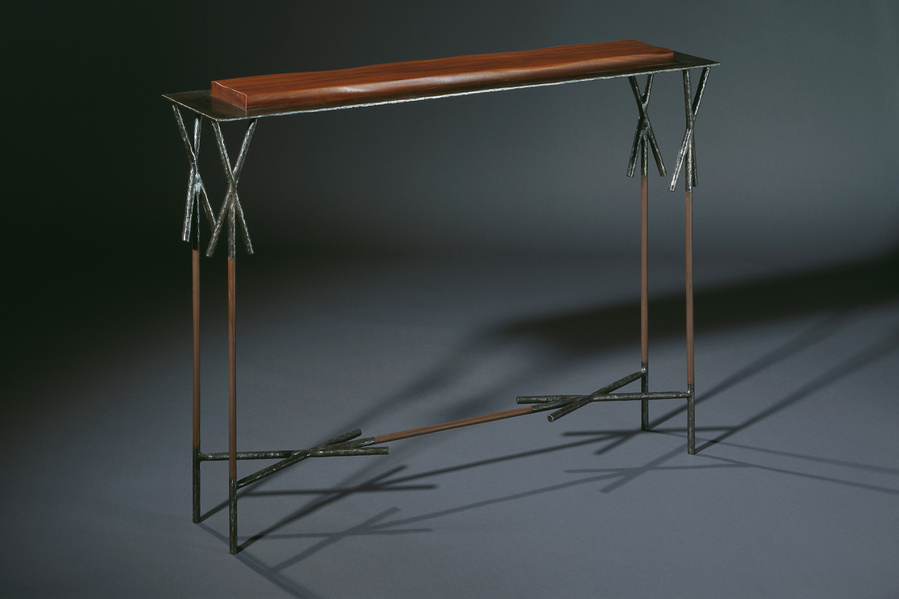 Console: iron, camphor wood