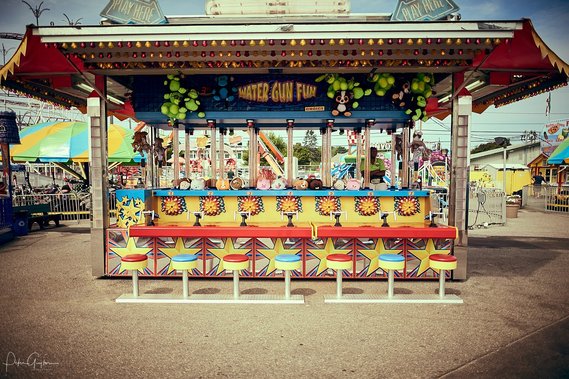 water gun booth at Orchard Beach (Palace Playland) Maine