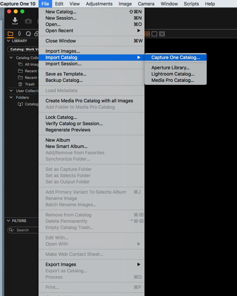 how to split up a capture one pro catalog - how to import temporary catalogs