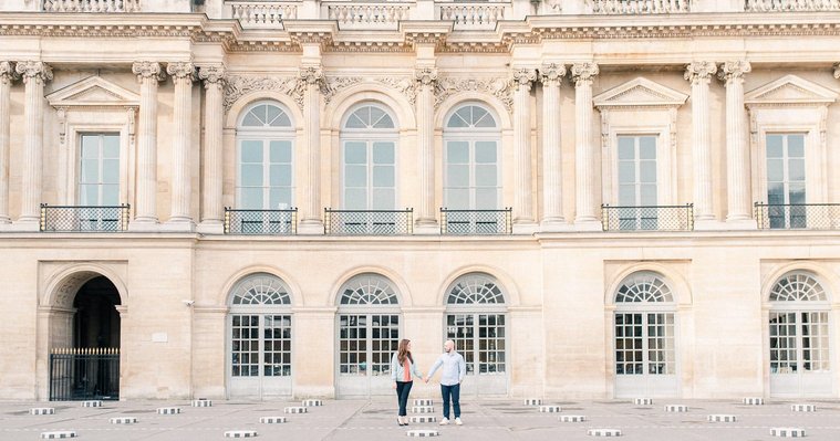 Engagement Session in Paris at the Palais Royal
