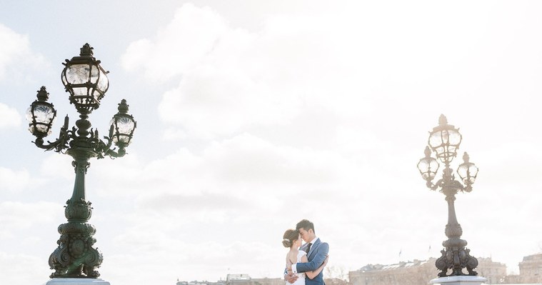 Prewedding in Paris at the Pont Alexandre III