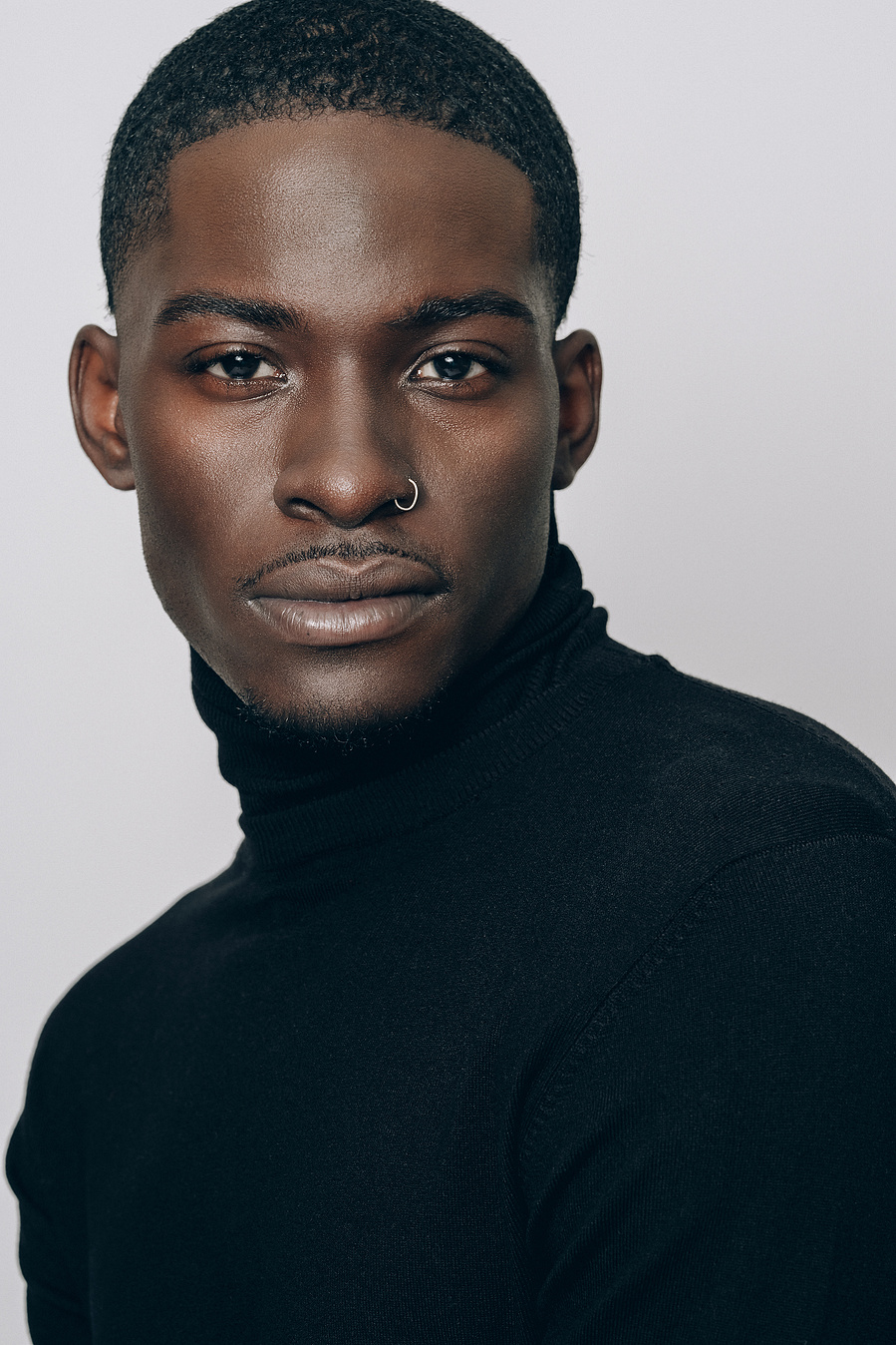 Male model studio headshot photography