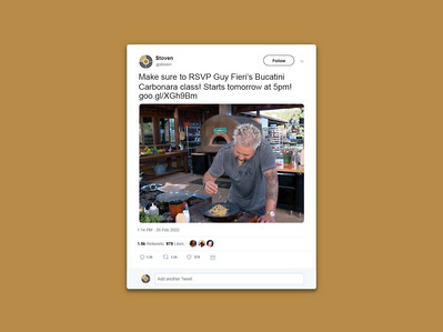 Twitter Mockup of Stoven Social media