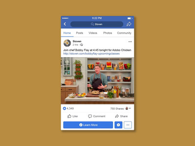 Facebook Mockup of Stoven Social media