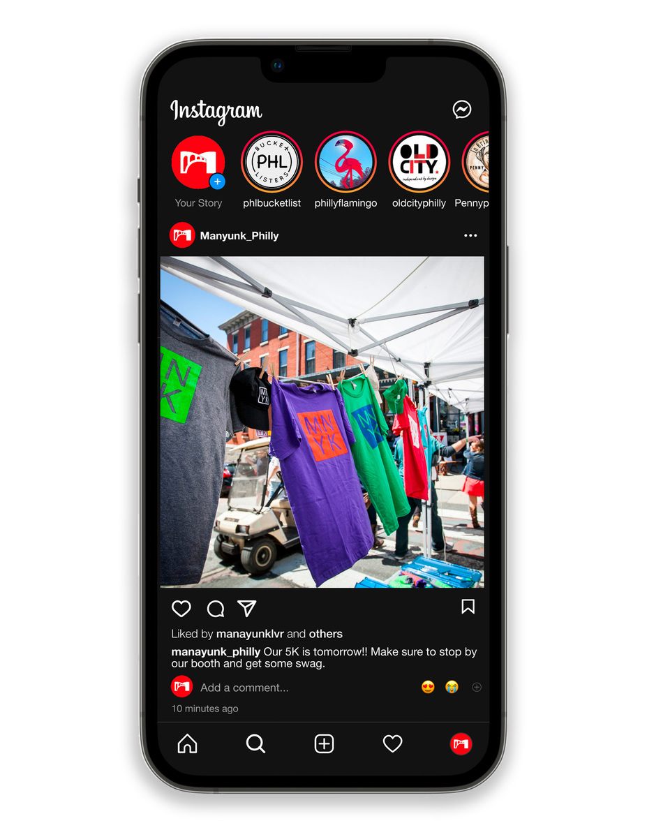 Mockup of Manayunk's Instagram post