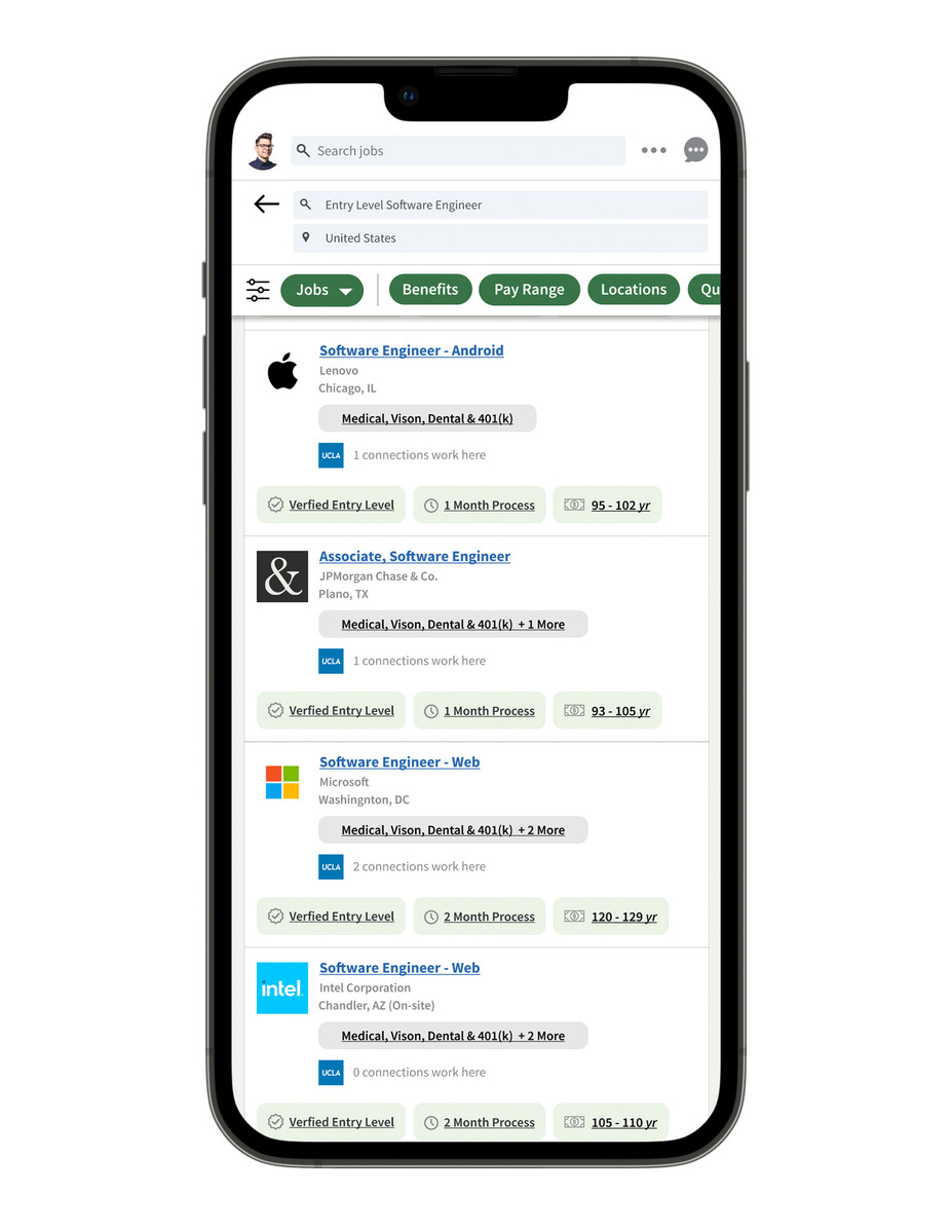 Mobile Mockup with Linkedin Embark displayed. 