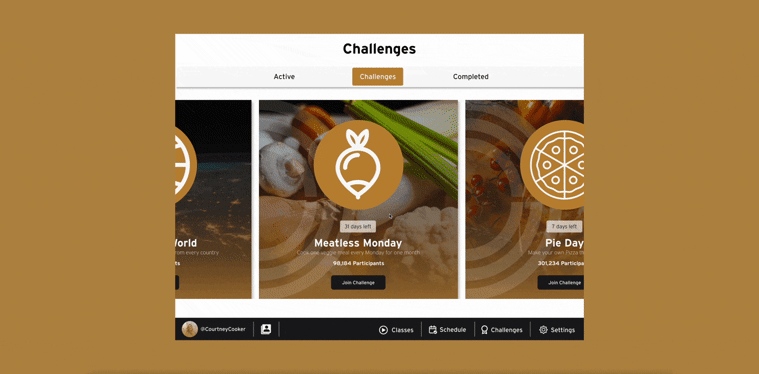 GIF of scrolling through challenges on Stoven
