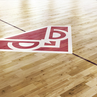 Proposed Temple Owl logo on basketball court