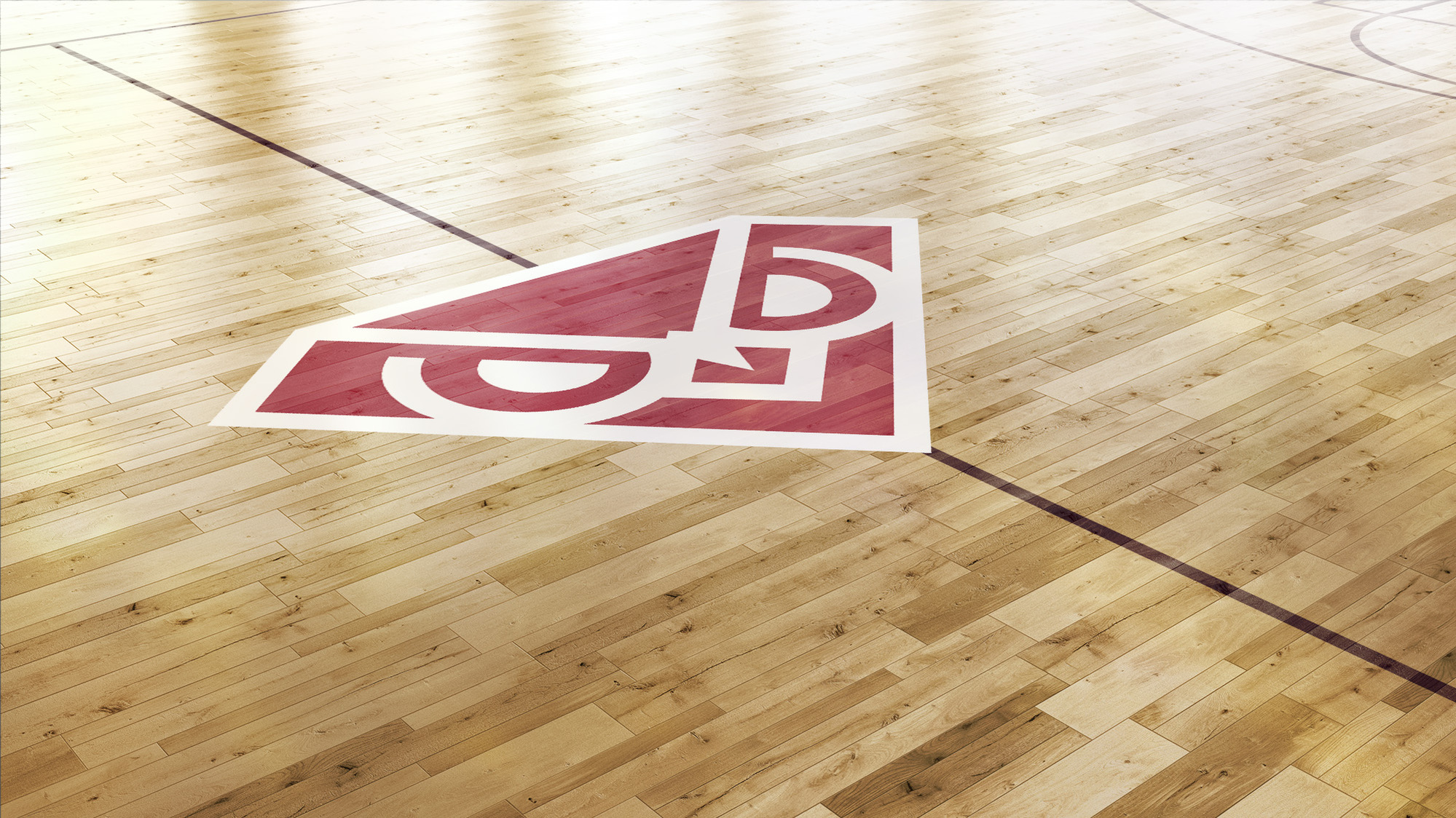 Proposed Temple Owl logo on basketball court