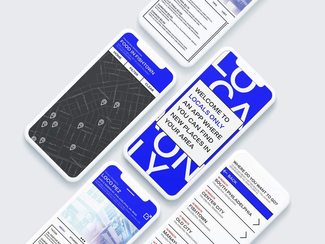 Phone mockup of Locals Only